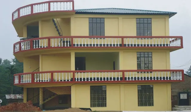 A newly built community building at Chekiye village