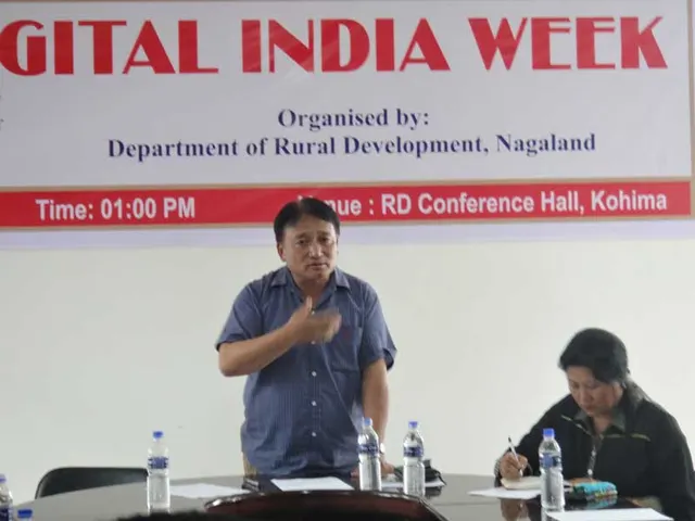 Shri Metsubo Jamir speaking at the Digital India Week programme
